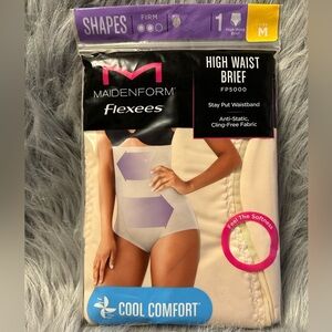 Maidenform‎ Flexees Shapewear Womens Size Medium Beige Stretchy High Waist Brief
